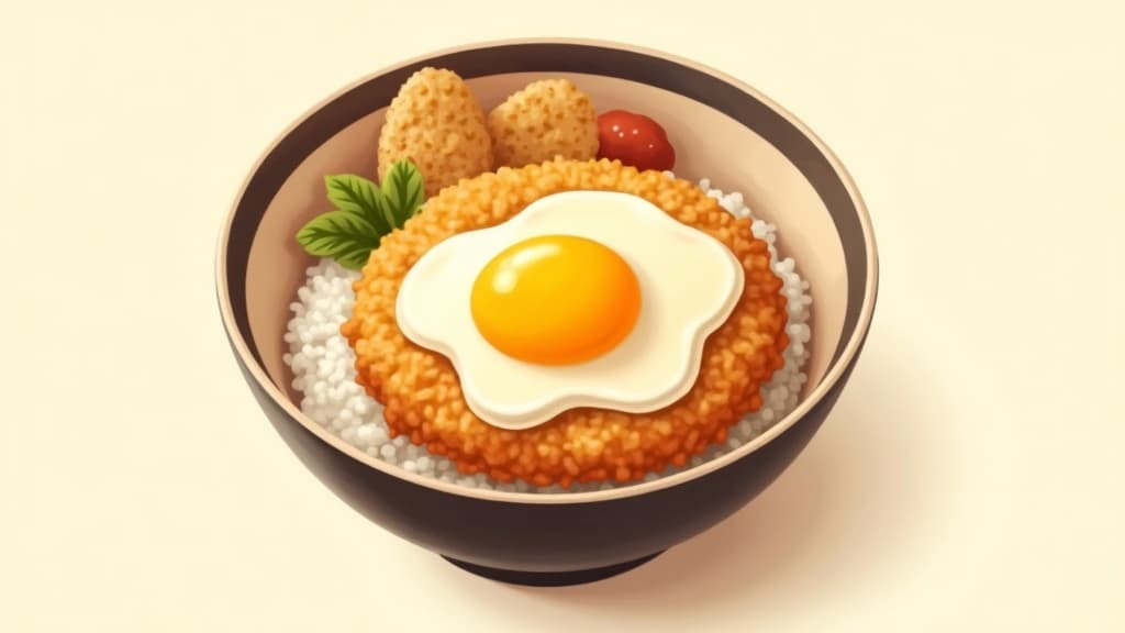 Katsudon — bol de riz japonais avec tonkatsu nappé d'œuf soyeux