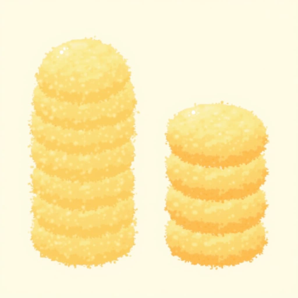 Comparaison côte à côte du panko et de la chapelure classique montrant la différence de taille